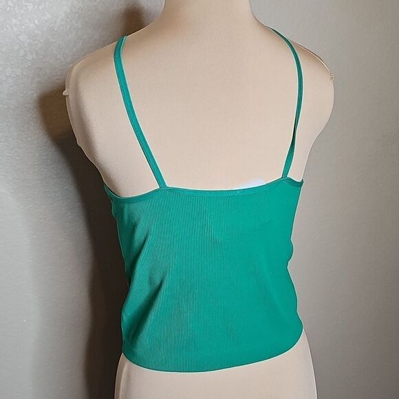 NWT XL Lemonsky Ribbed Green T -Strap Crop Women's Top - Picture 4 of 8